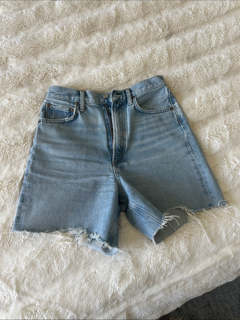 Agolde Stella High Rise Denim Shorts, 25